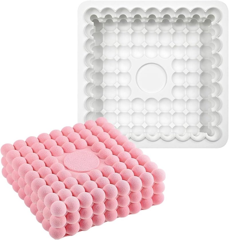 TUKE Square Shaped Silicone Mold Soap Silicone Molds Cake Fondant Baking Molds for Baking Chocolate French Dessert Candy Ice Cube Soap (Square K) - Image 1